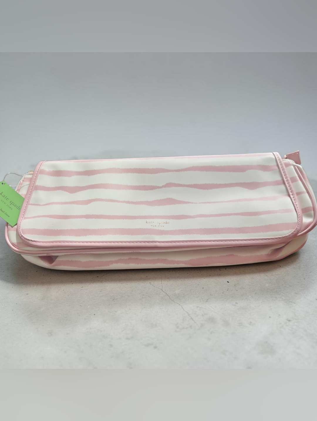 Kate Spade Pink Stripe Fold-Over Clutch